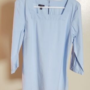 Talbots Pale Blue Square-Neck Tunic with 3/4 Sleeves